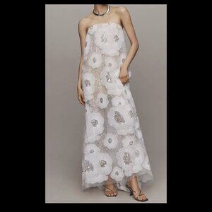 Helsi Margot Strapless Floral Sequin Maxi Dress - Bridal, Worn Once